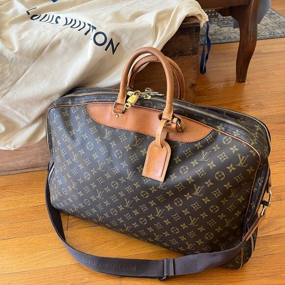 LOUIS VUITTON Monogram Alize 24 Heures Travel Bag Suitcase Vintage Unisex COA - Picture 17 of 17